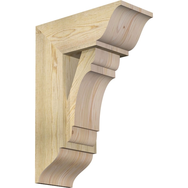 Ekena Millwork Olympic Traditional Rough Sawn Bracket w/ Offset Brace, Douglas Fir, 8"W x 18"D x 26"H BKT0806X18X26OLY01RDF - main
